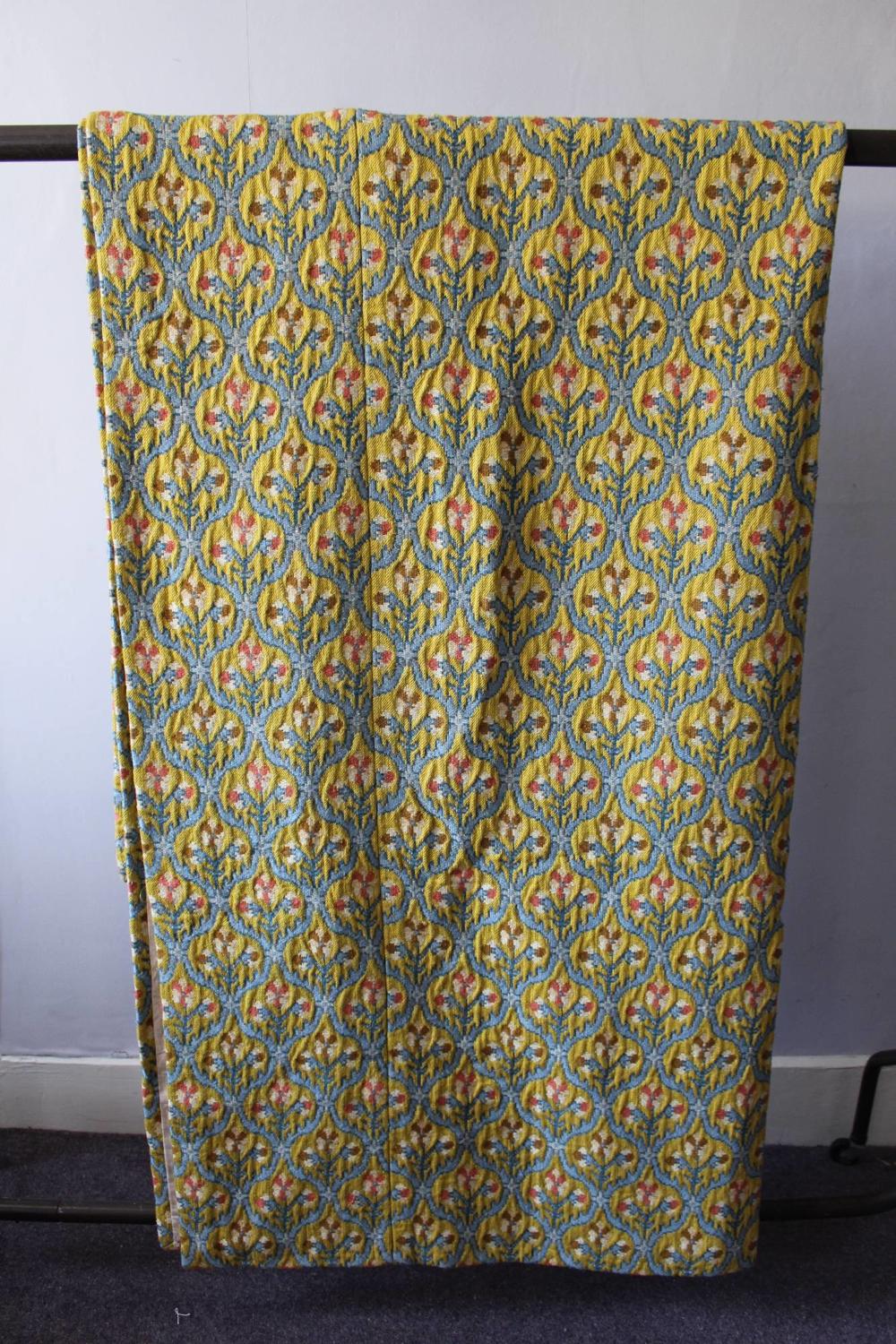 Yellow & Blue Woven Throw / Bedcover