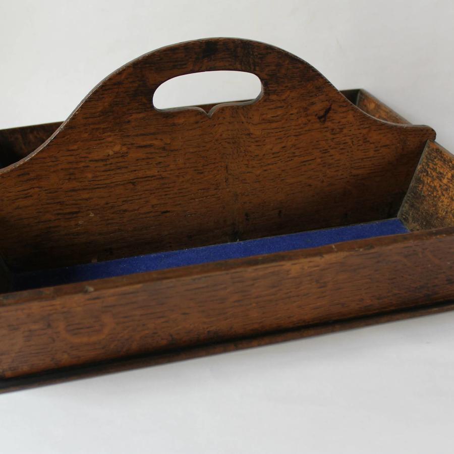 19th Century Oak Cutlery Tray