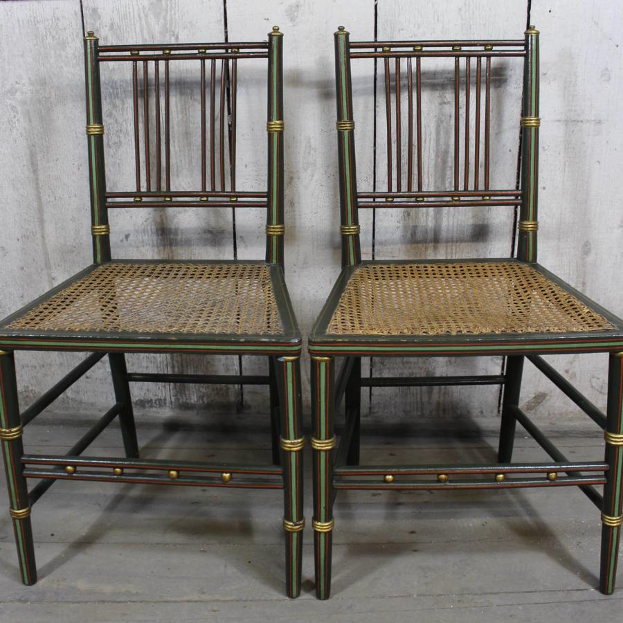 Pair of Painted Regency Chairs