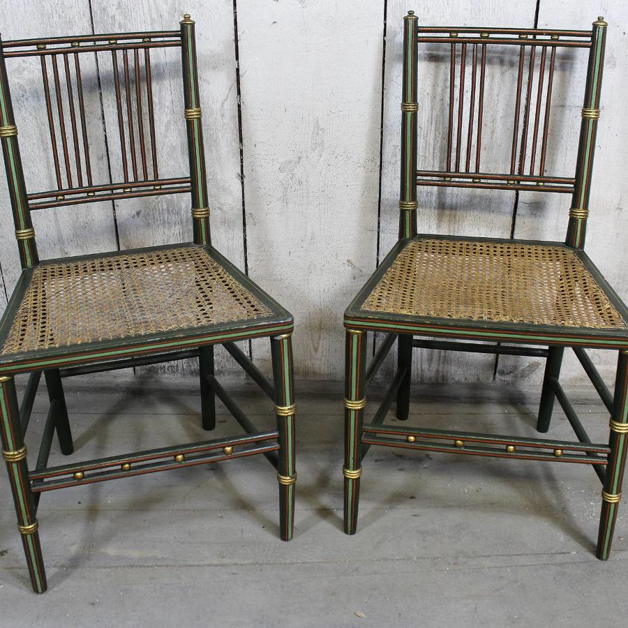 Pair of Painted Regency Chairs