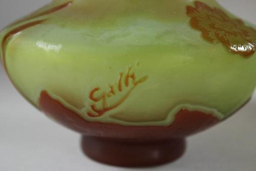 Gallé Cameo Glass Cabinet Vase