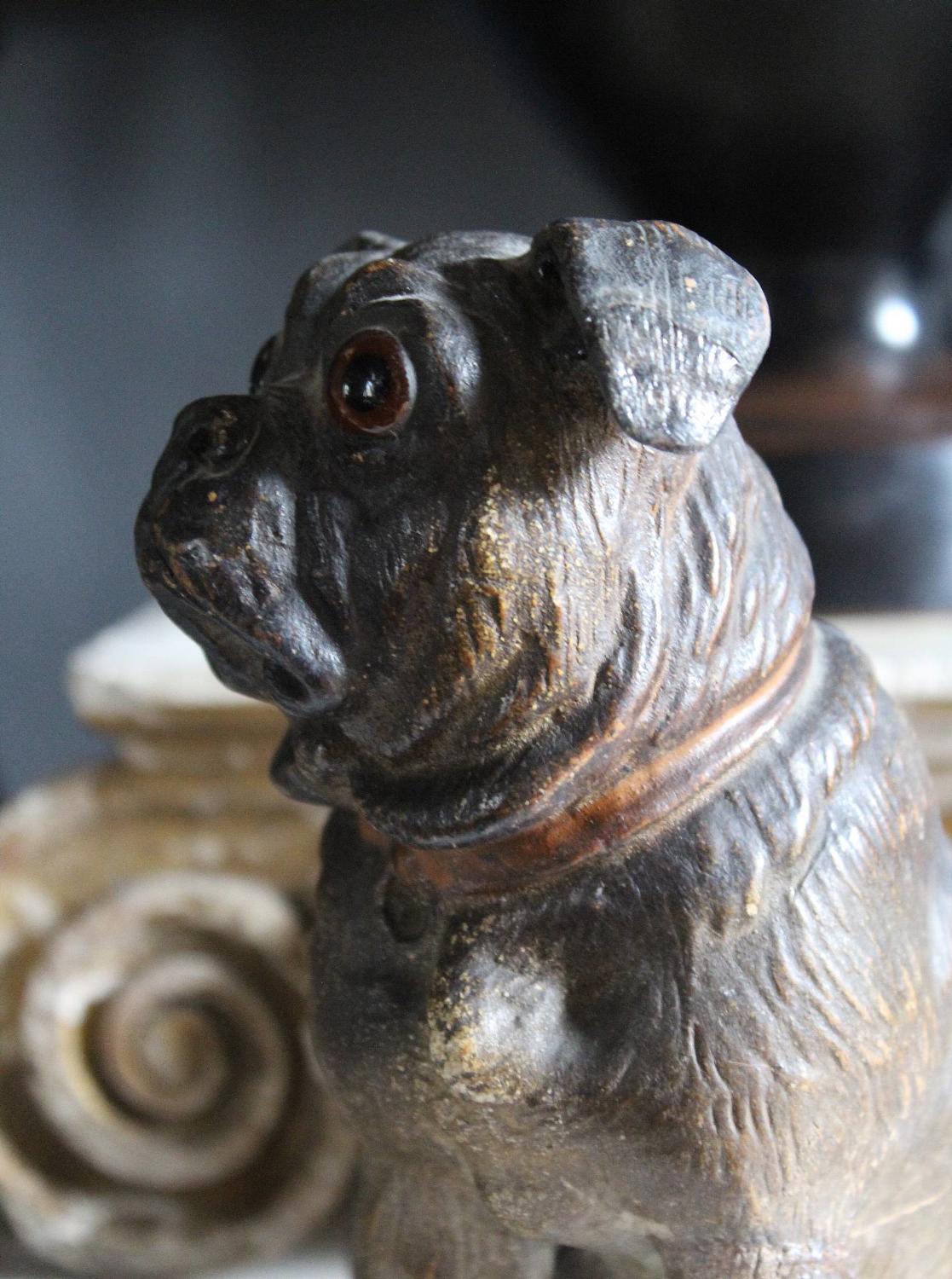 Austrian Painted Terracotta Pug Dog