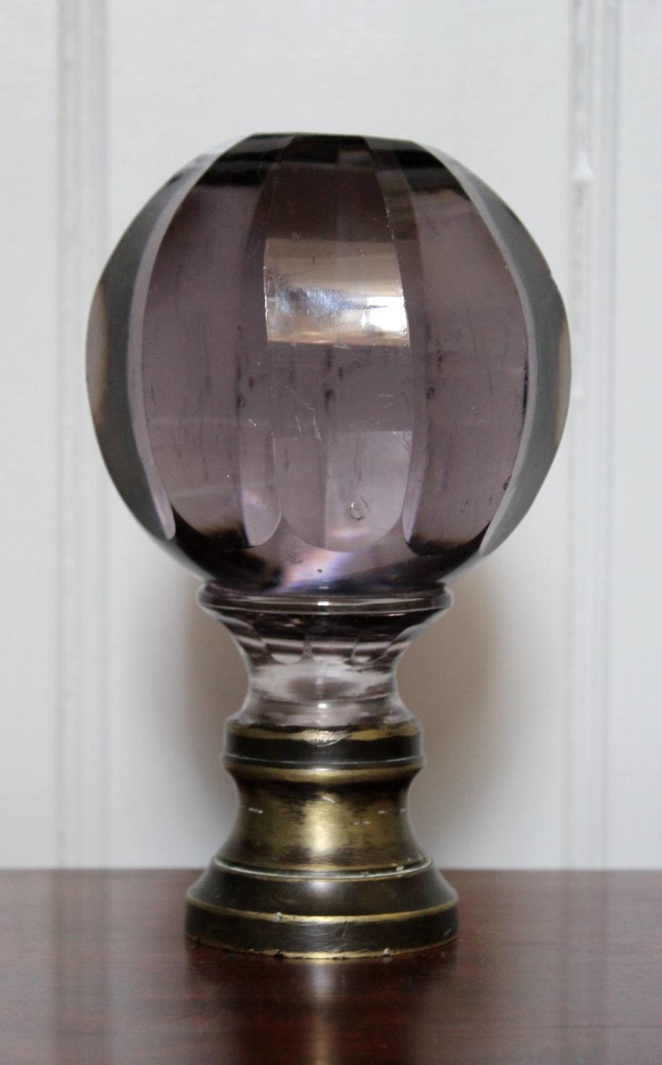 Antique French Amethyst Glass Newel Post Finial
