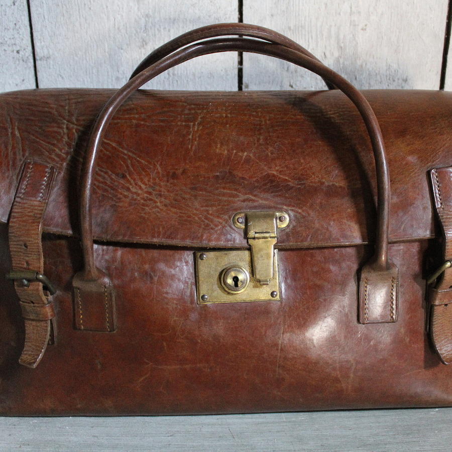 1930's Leather Weekend Bag