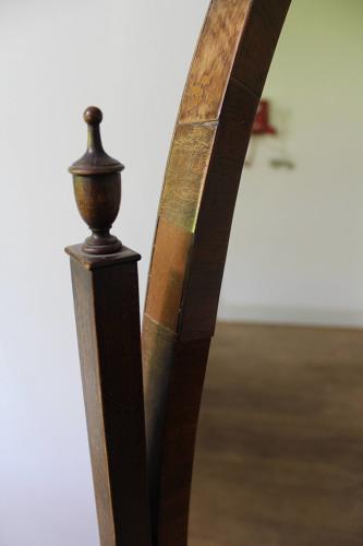Edwardian Mahogany Cheval Dressing Mirror in Georgian Style
