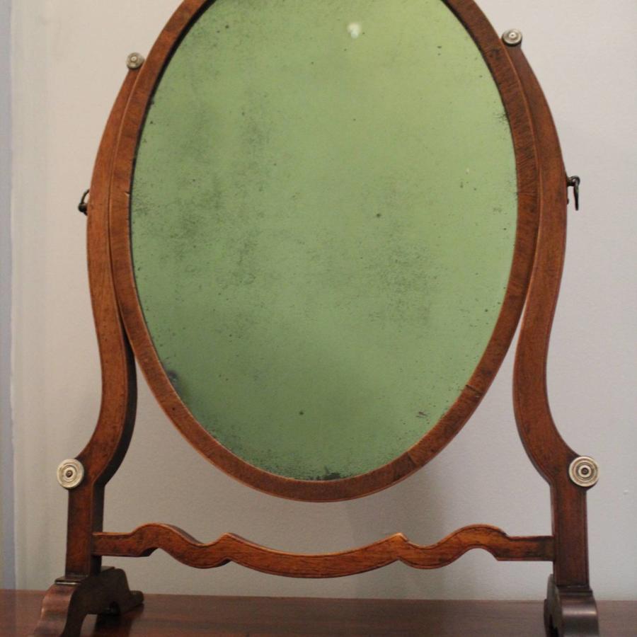 19th Century Mahogany Skeleton Toilet Mirror
