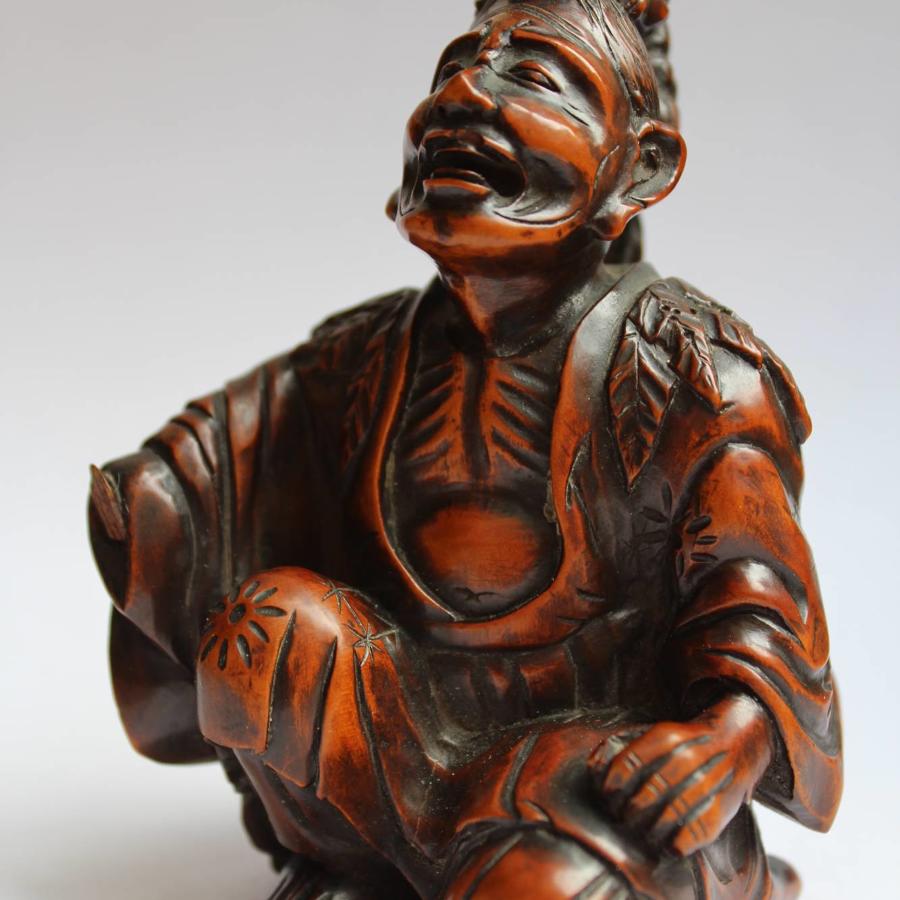 Japanese Meiji Okimono Carving of Gama Sennin