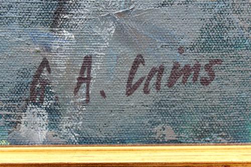 Gerald Albert Cains Oil on Canvas of a Scrapyard