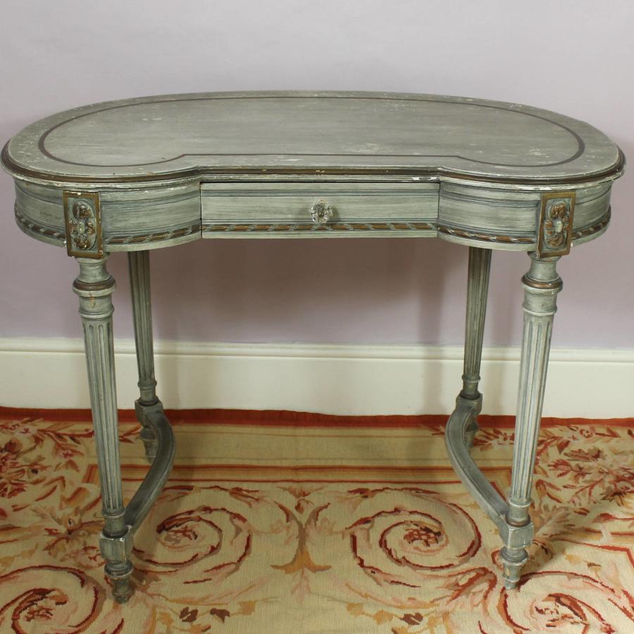 Kidney Shaped Green Painted Dressing Table