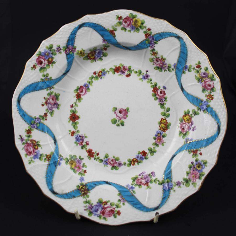 A 19th Century Staffordshire Porcelain Plate in Sevres Style