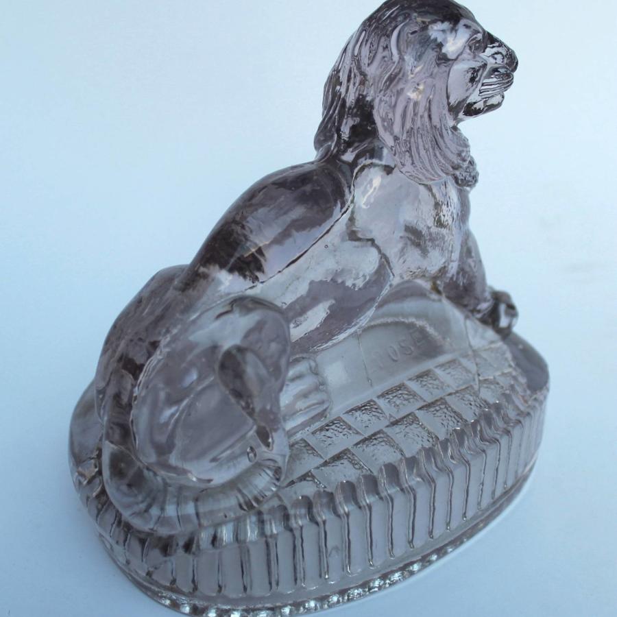 An Antique French Pressed Glass Lion