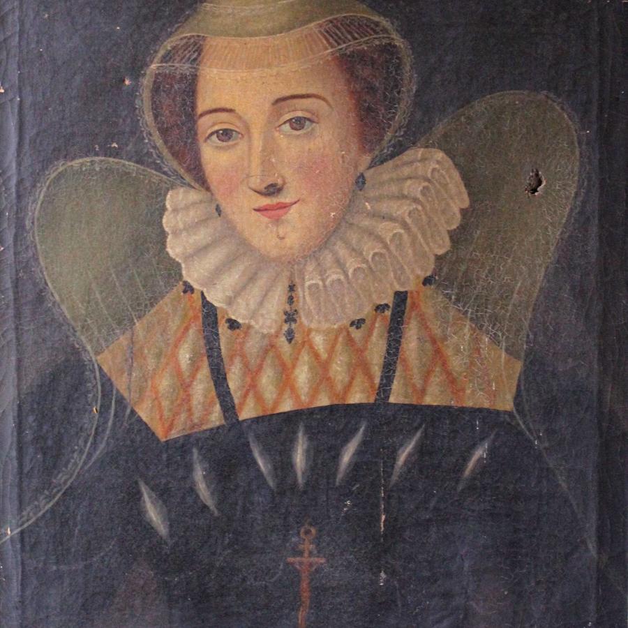 A Naive School Oil Portrait of Mary Queen of Scots