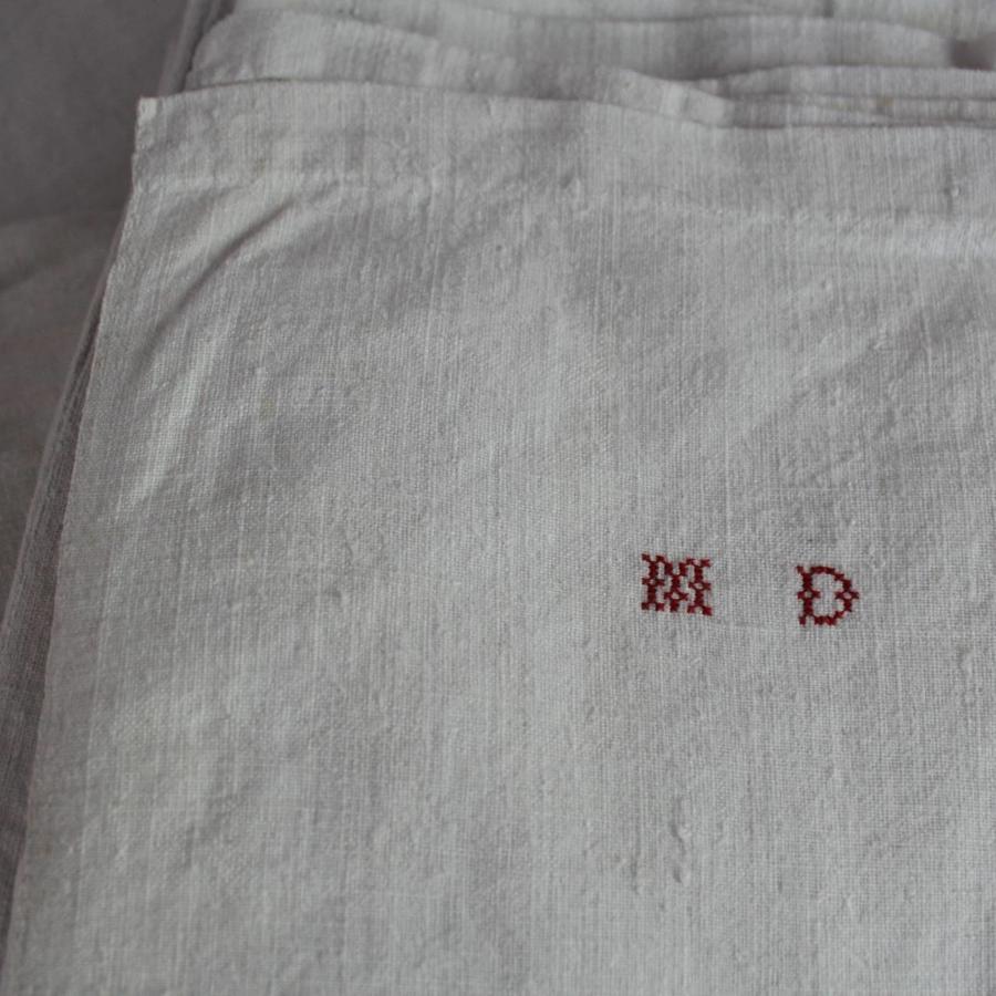 Superb Antique French Monogrammed Metis Linen Sheets