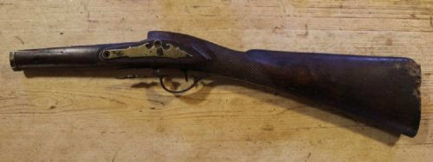 An 18thC Walnut Flintlock Stock & Trigger