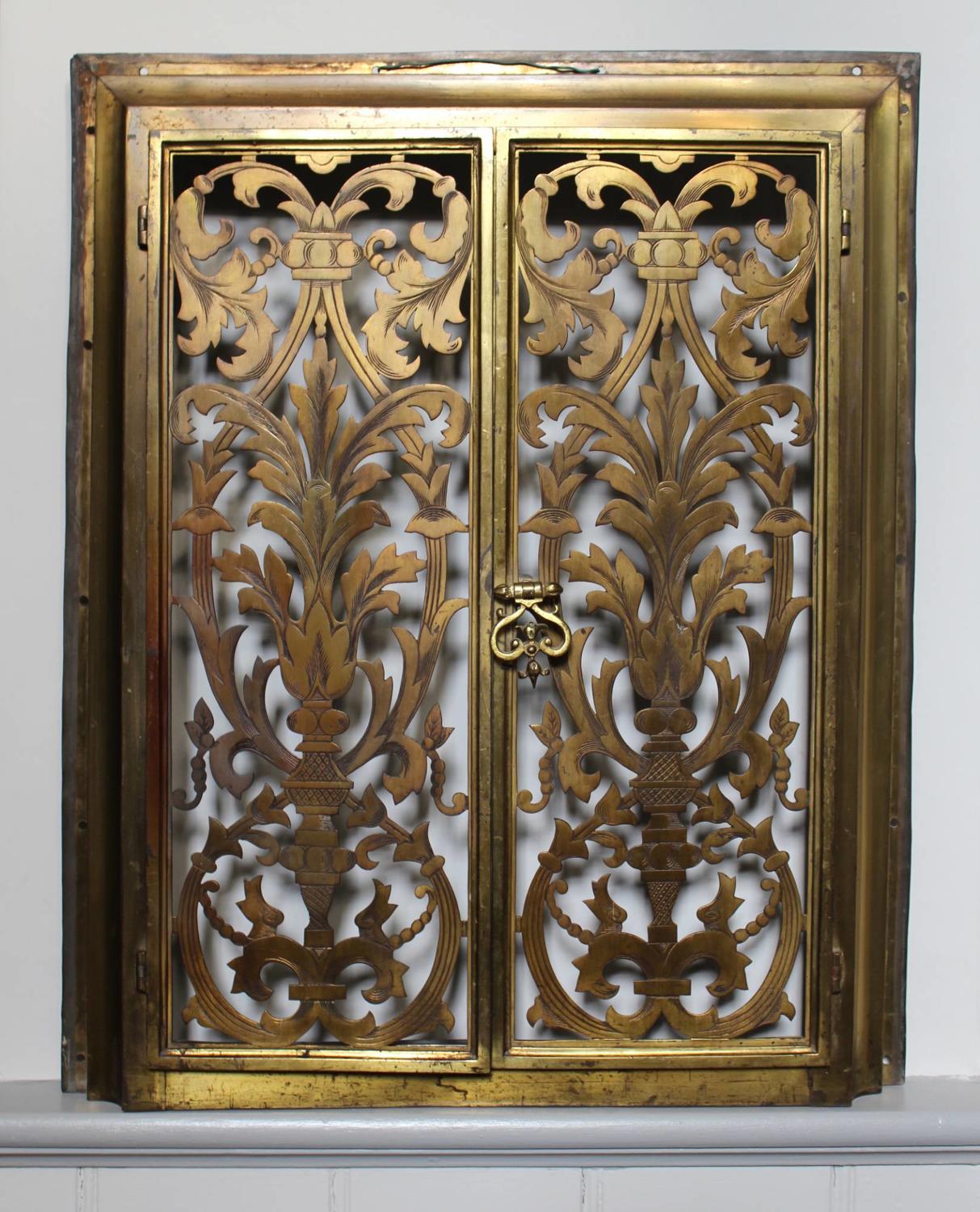 A Pair of 19th Century Pierced Brass Doors