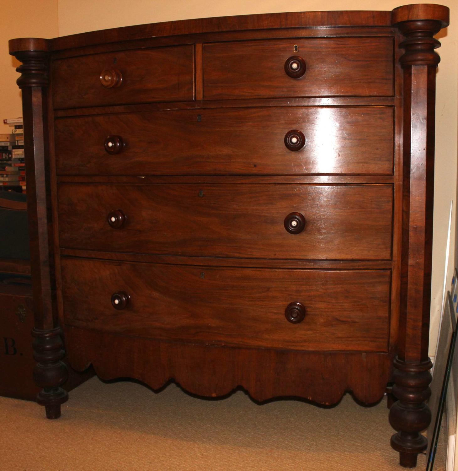 A Victorian (Welsh) Mahogany Bowfront Chest of Drawers