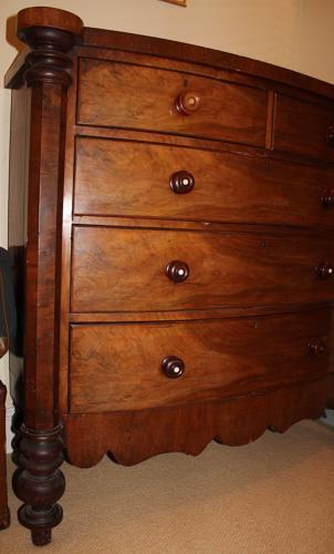 A Victorian (Welsh) Mahogany Bowfront Chest of Drawers