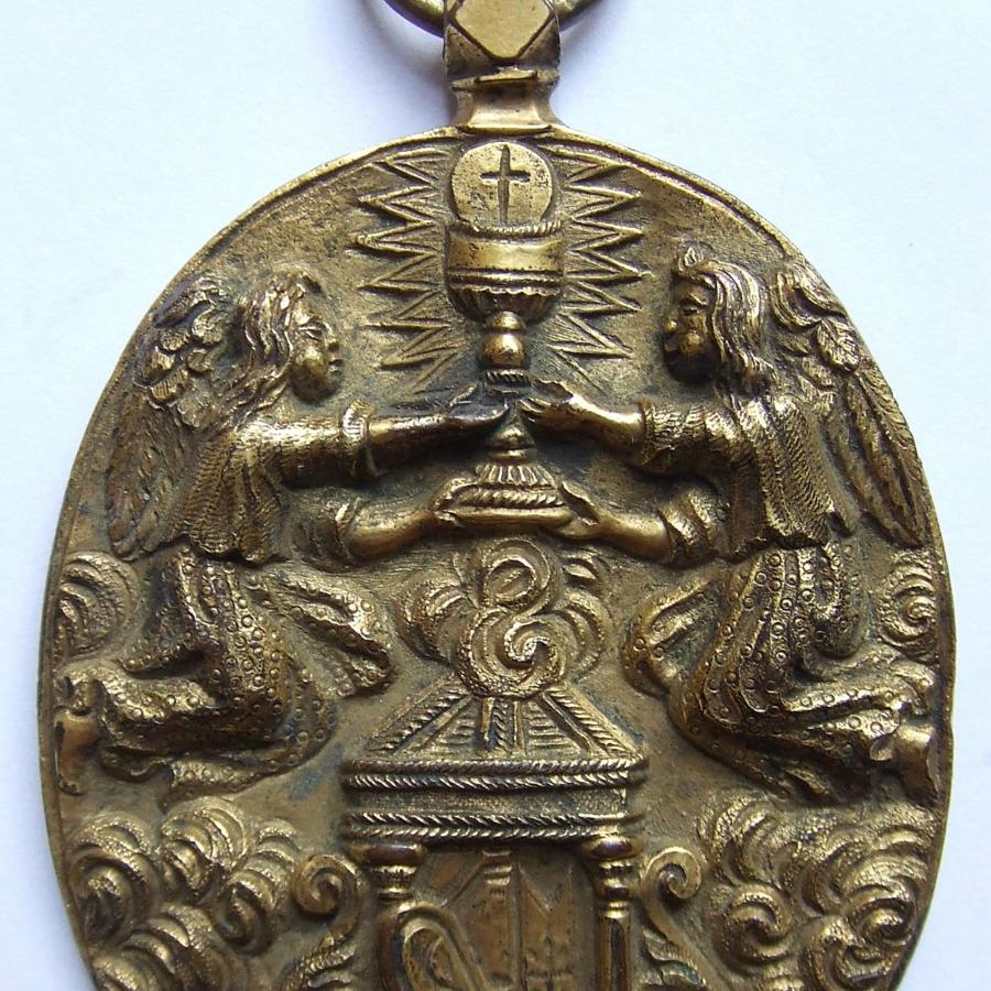 A Rare 17th Century Portugese Gilt-Bronze Medallion
