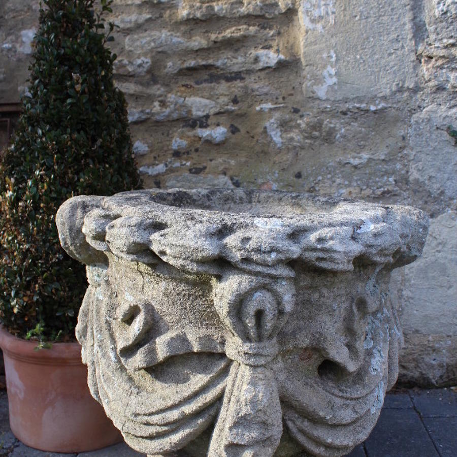 An 18th Century Carved Limestone Garden Urn