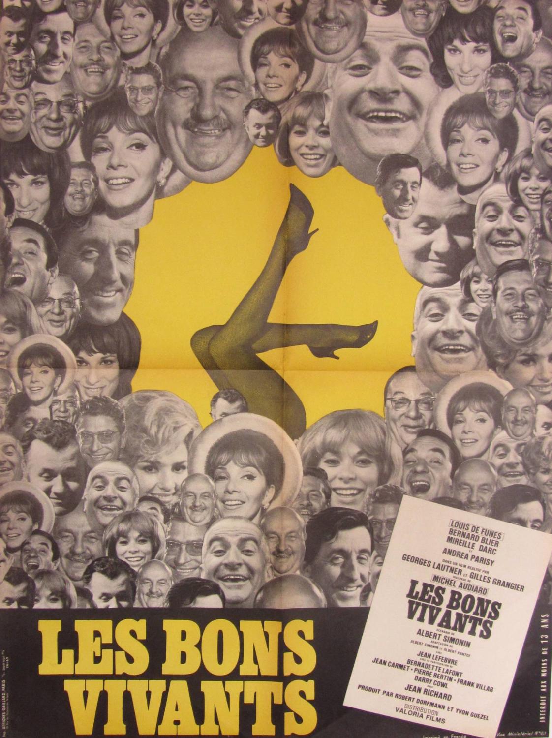 An Original French Film Poster `Les Bons Vivants` 1965