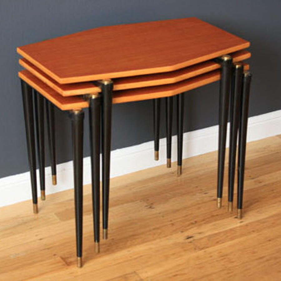 A Nest of Three Scandinavian Stacking Side Tables