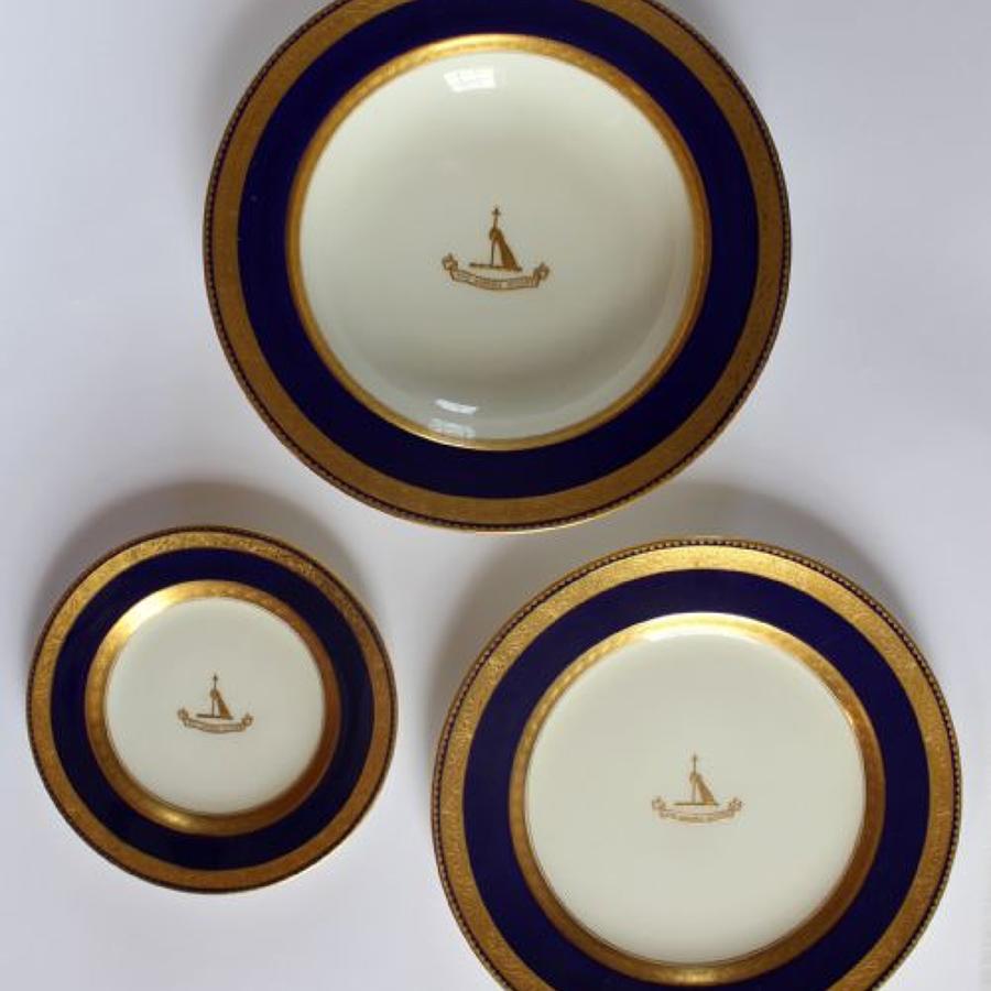 Three Spode Porcelain Armorial Plates