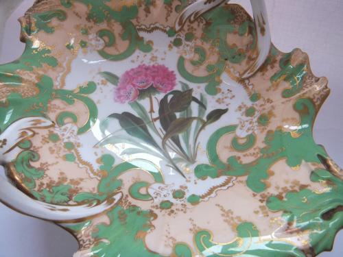 A Hand Painted Botanical Porcelain Basket circa 1830