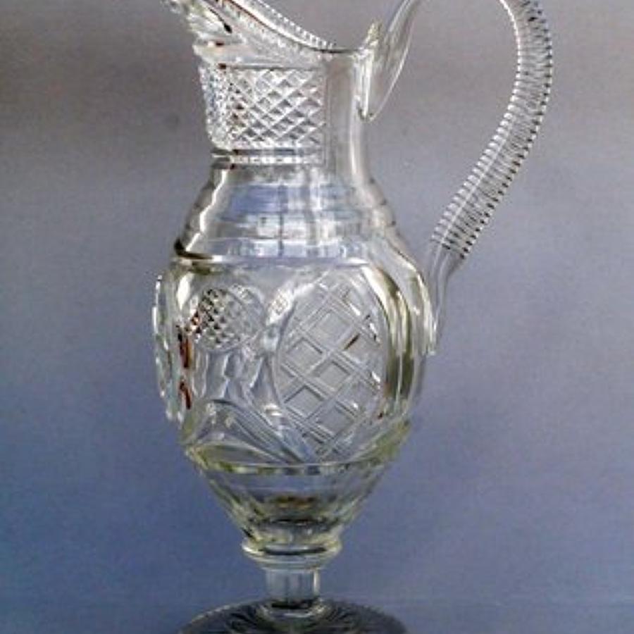 A Regency Revival Cut Glass Water Jug