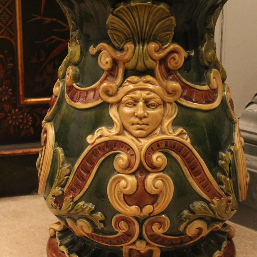 A Doulton Lambeth Majolica Glazed Stoneware Garden Seat