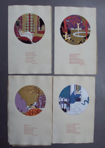 Jean Noury `Heures Galantes`, 4 Guingault Pochoirs, Limited Edition