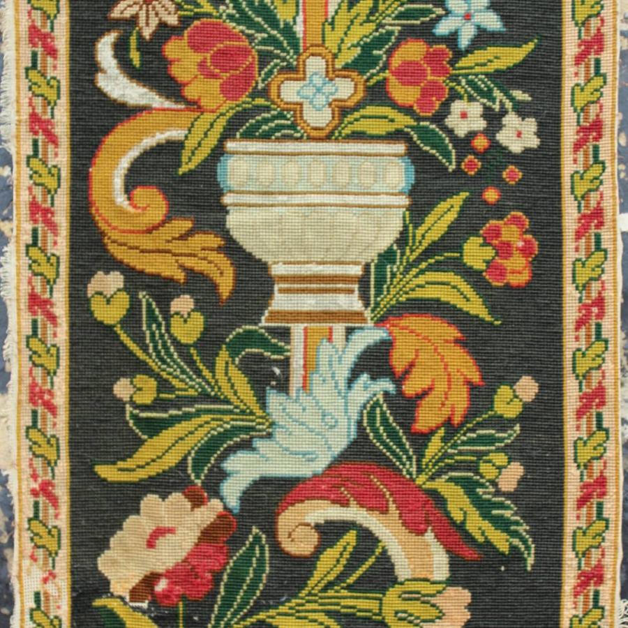 A Large Victorian Woolwork Wall Hanging