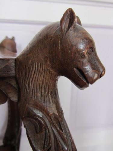 An Anglo-Indian Hardwood Side Table with Cats Head Terminals