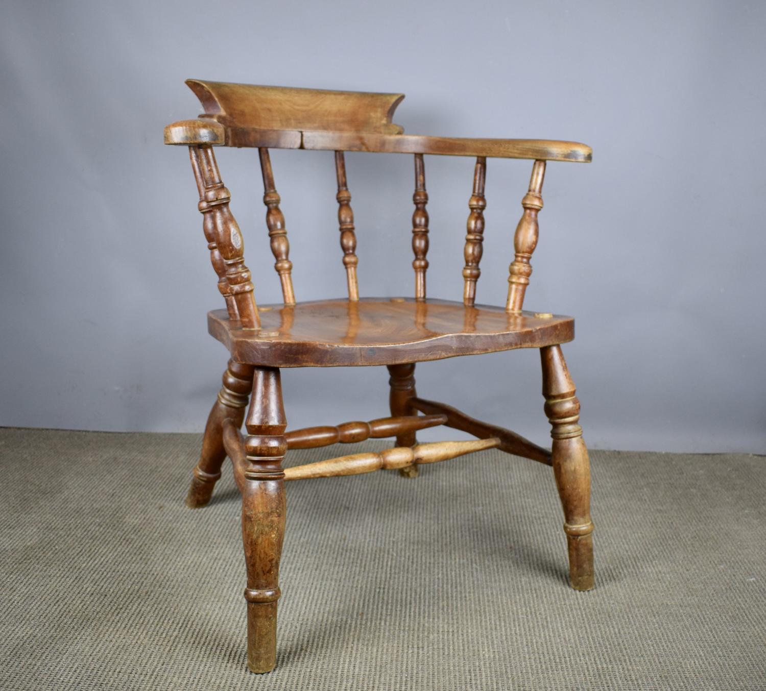 Smokers Bow Captains Elbow Chair by J Elliott & Son