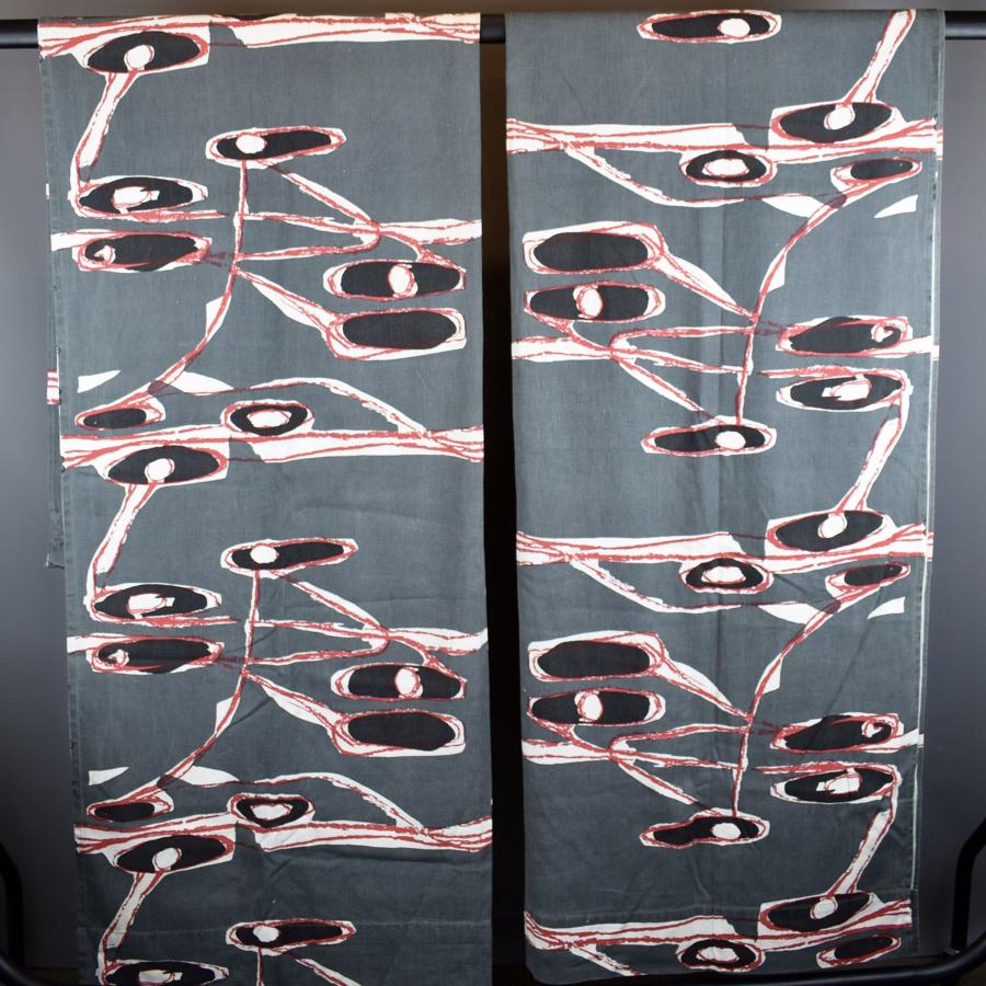 Pair of 1950s Abstract Design Mid Century Curtains