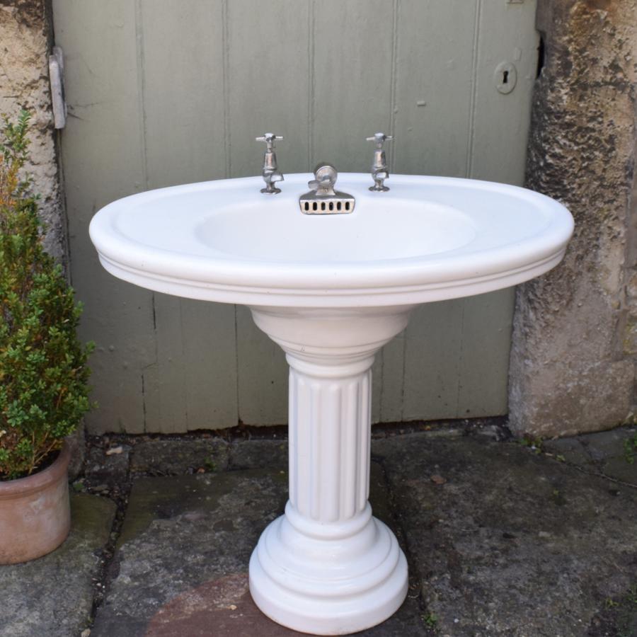 Antique French Chateau Pedestal Sink