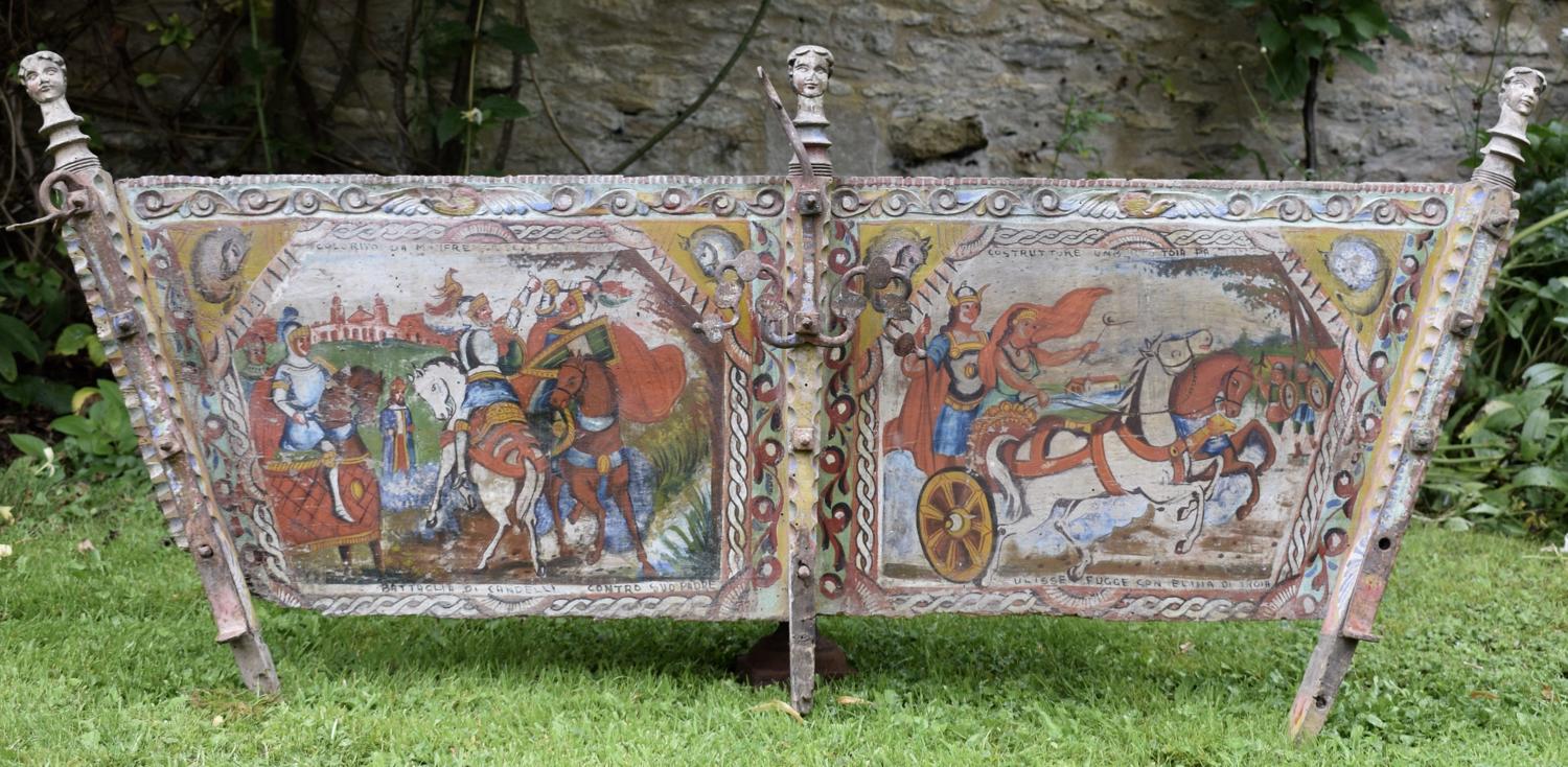 Sicilian Folk Art Hand Painted Cart Panel