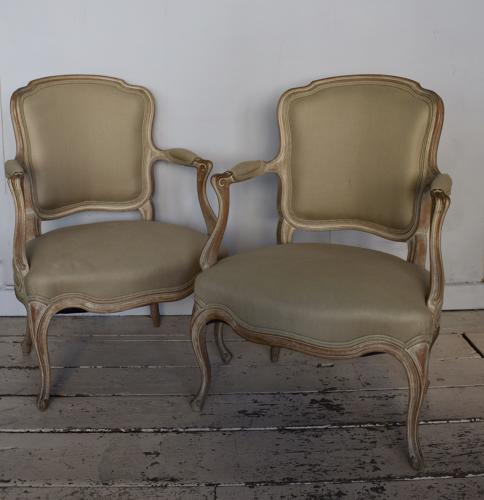 Pair of Louis XV Style Fauteuil
