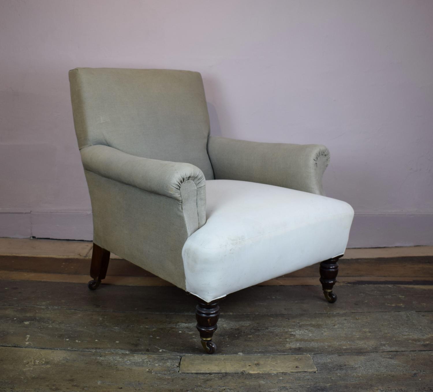 Antique Victorian Library Armchair