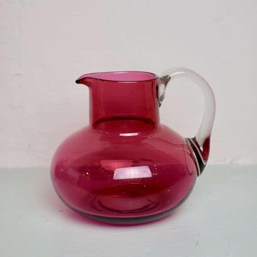 Victorian Cranberry Glass Water Jug