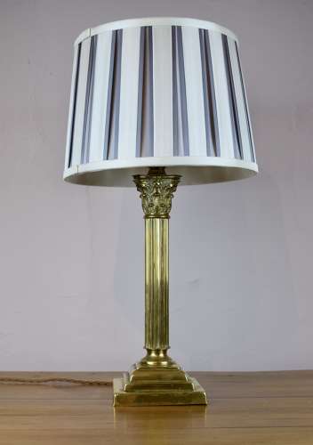 Antique Brass Corinthian Column Table Lamp