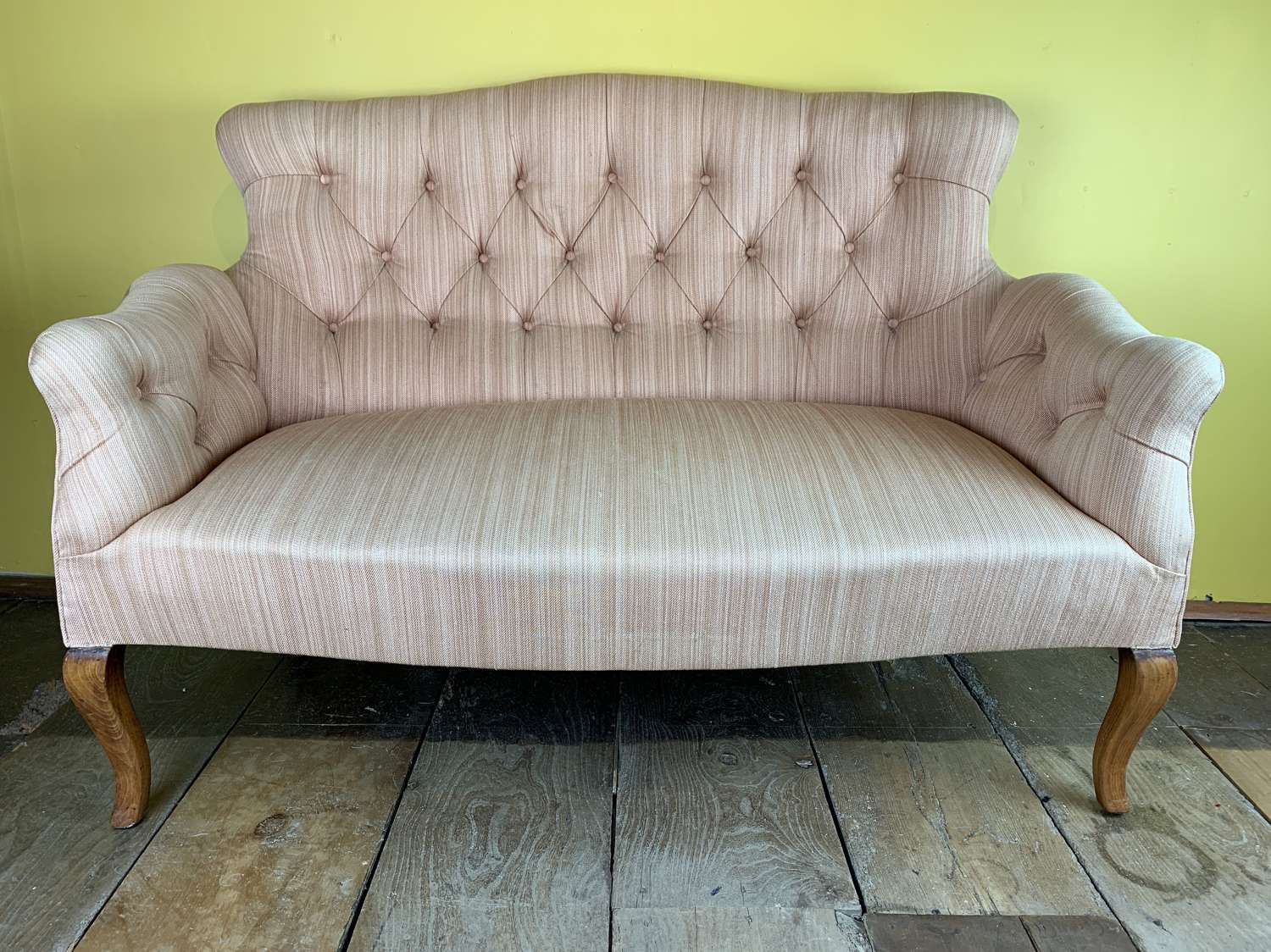 Vintage French Button Back Two Seat Sofa