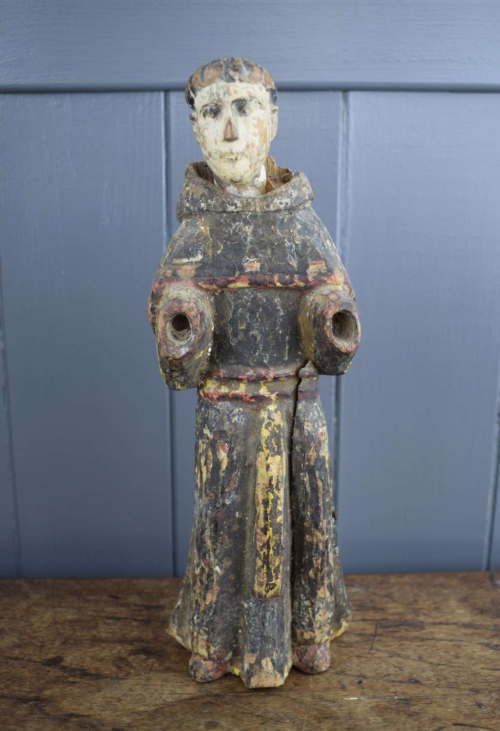 Spanish Colonial Carved Figure of a Monk