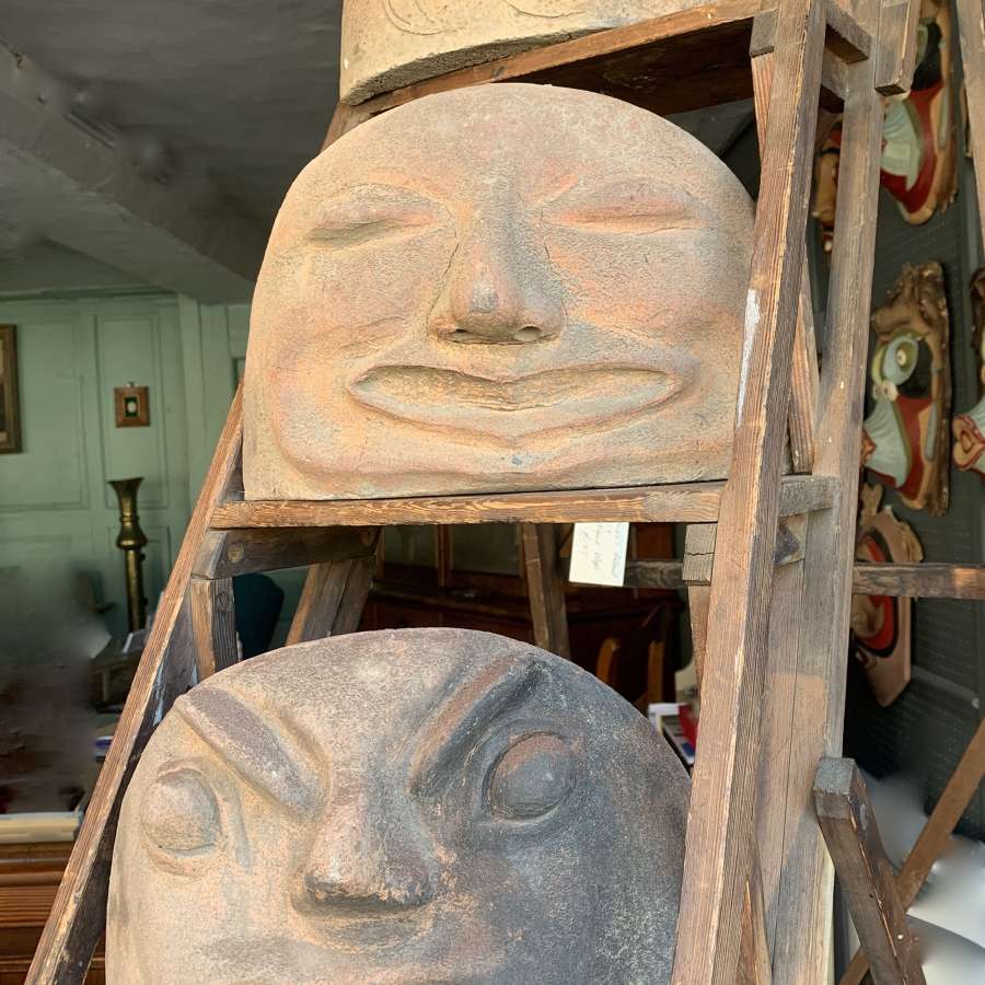 An Unusual Set of Ten Fired Clay Heads