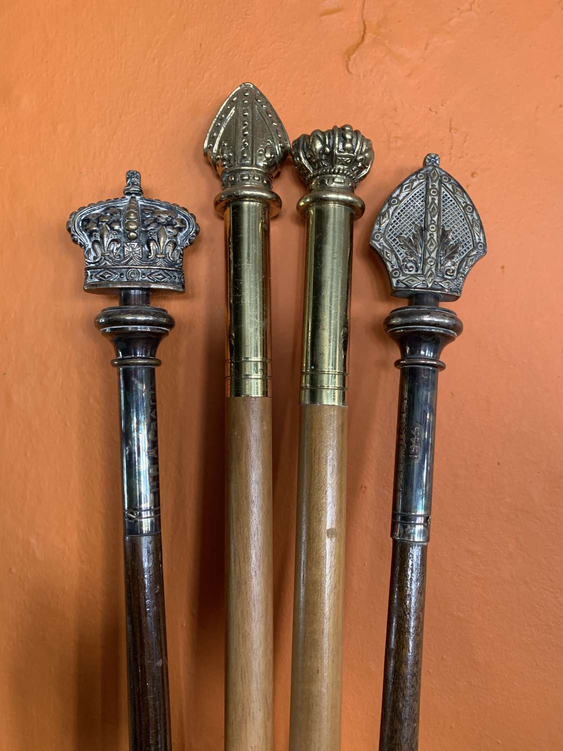 Two Pairs of Vintage Church Warden's or Verger's Wands