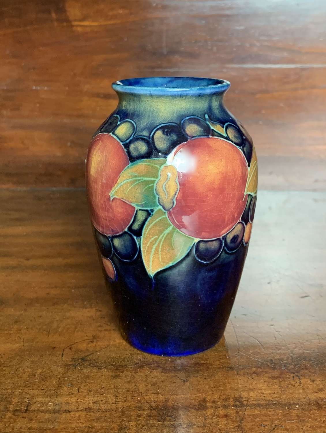 William Moorcroft Miniature Vase in Pomegranate Pattern, circa 1930