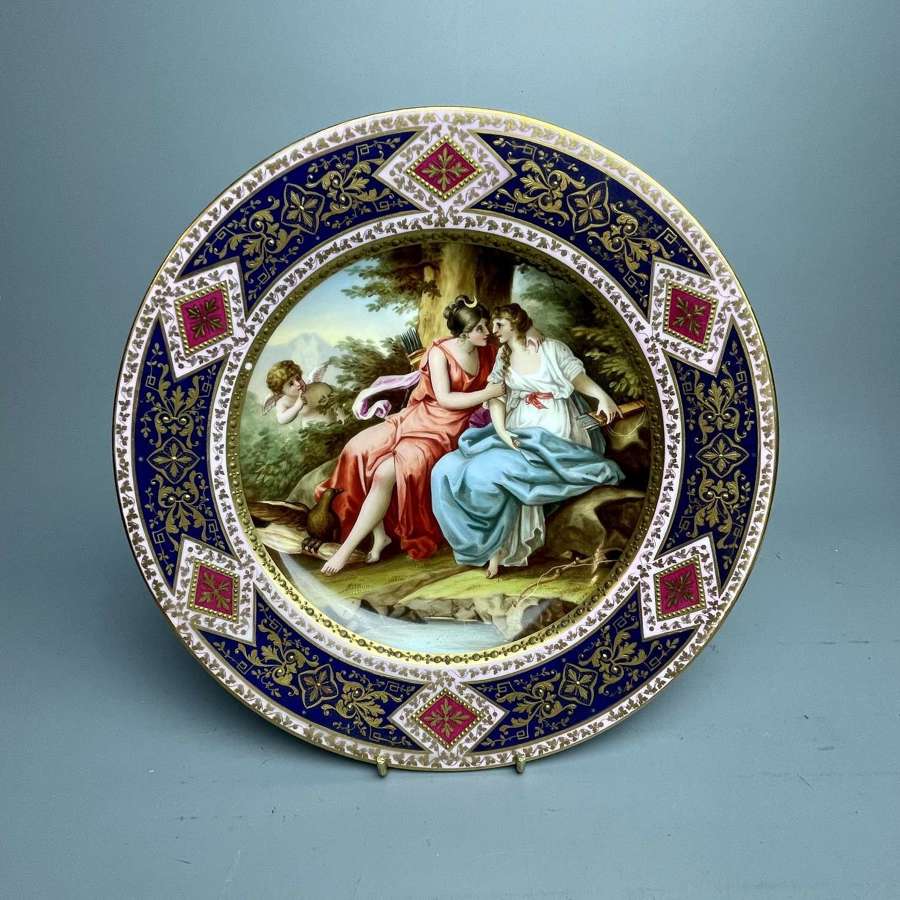 Vienna Porcelain Cabinet Plate titled 'Jupiter & Calisto'