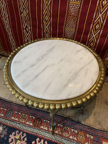 Middle Eastern Brass Brazier Side Table