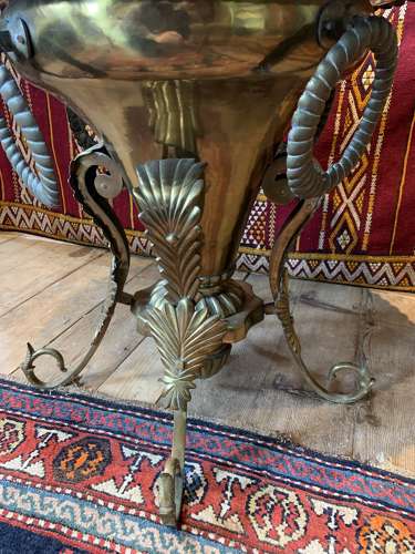 Middle Eastern Brass Brazier Side Table