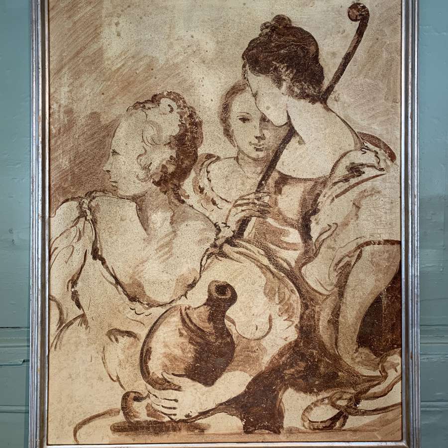 Italian School, Three Figures in Renaissance Style, Oil on Canvas