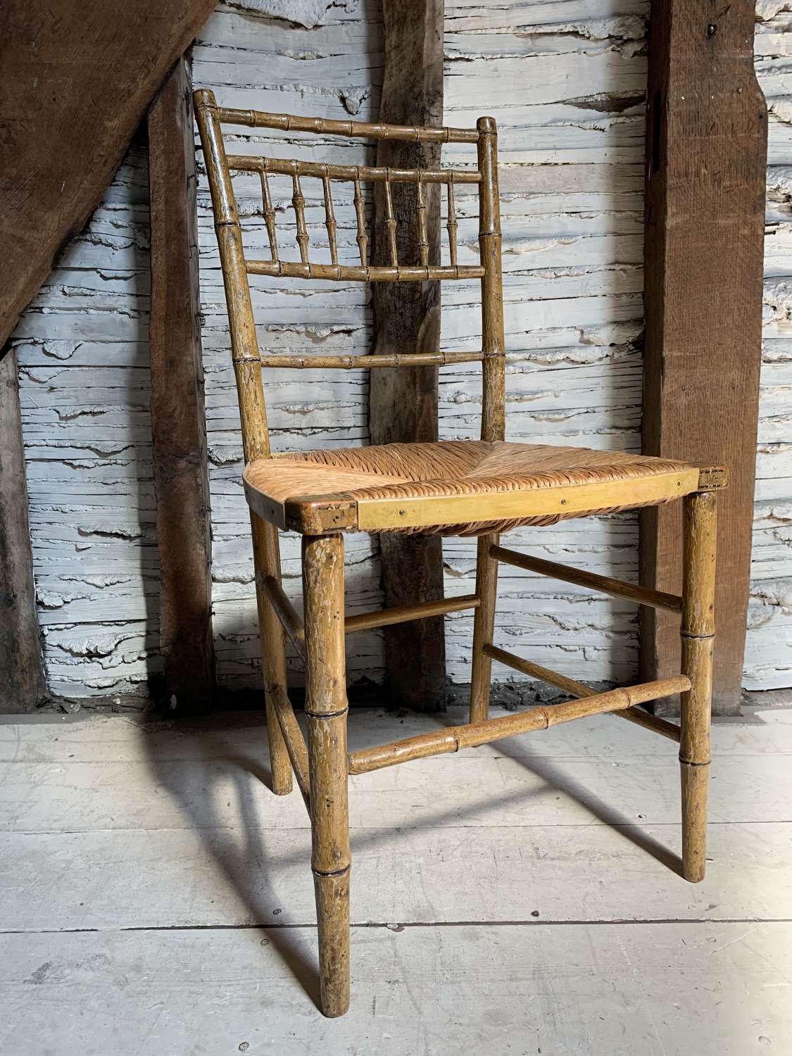 Regency Painted Faux Bamboo Chair